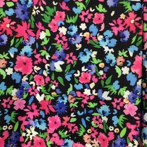 ZARA high waisted ditzy floral stirrup leggings size medium pink blue green